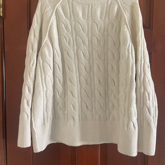 Aerie - Cable Crew Sweater - Cream - Picture 4 of 4